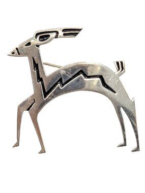 MFA Museum Of Fine Arts Sterling Silver Gazelle, Goat Brooch, Signed